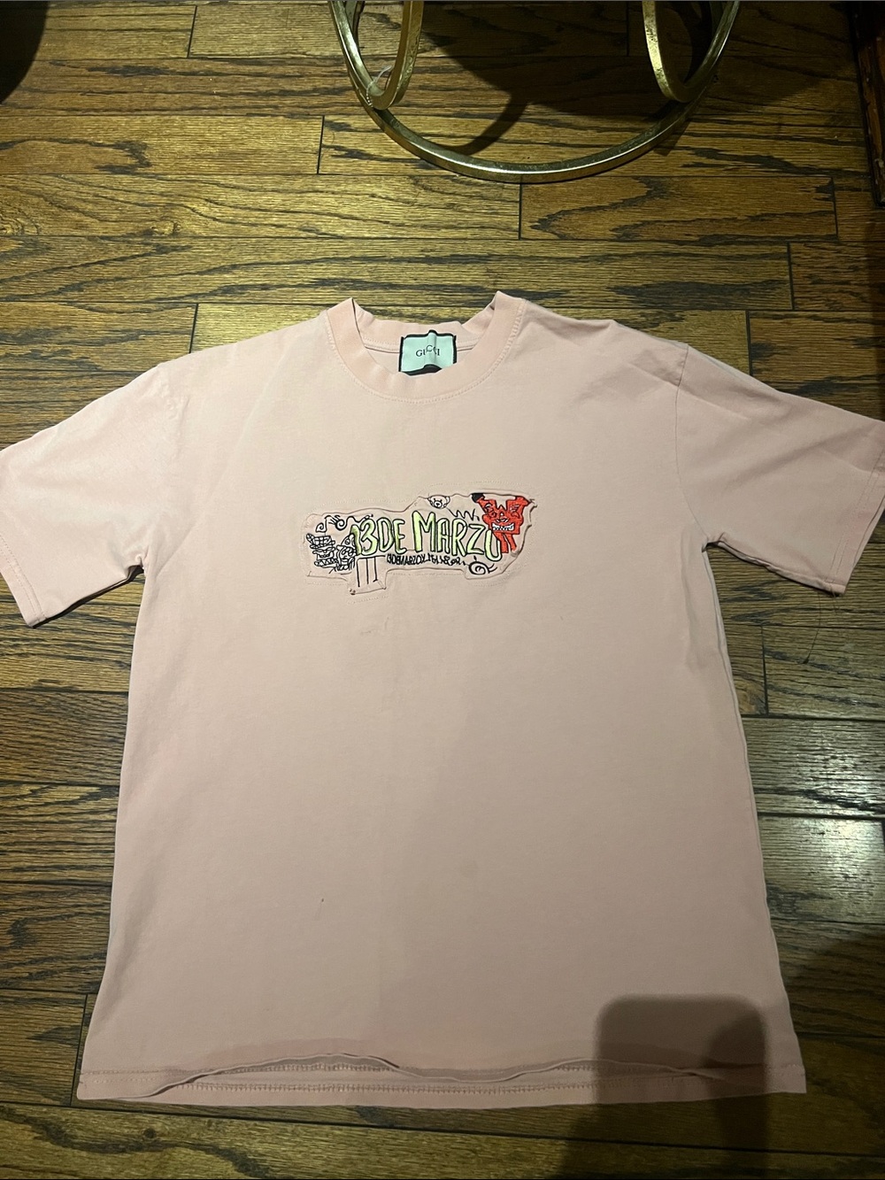 Gucci Light Pink Logo Graphic Tee